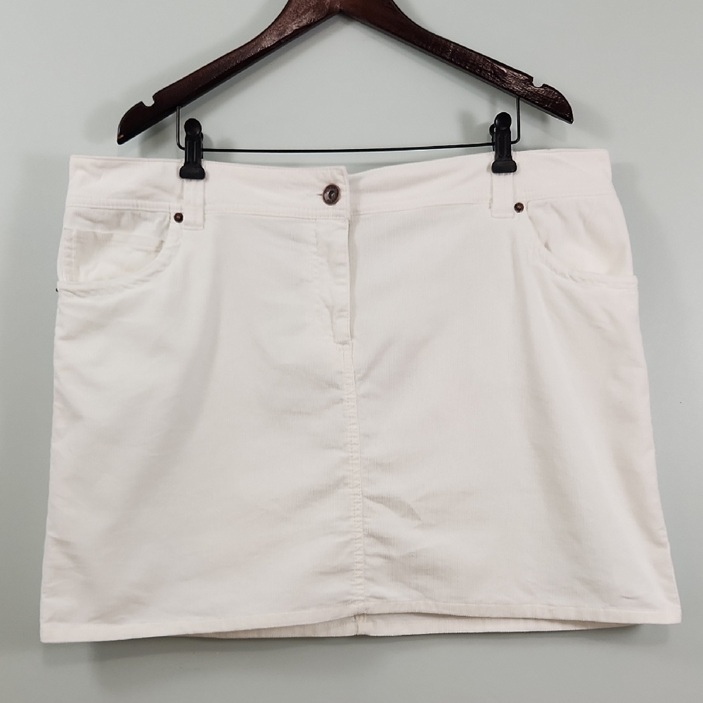 Tommy Hilfiger White Corduroy Mini Skirt